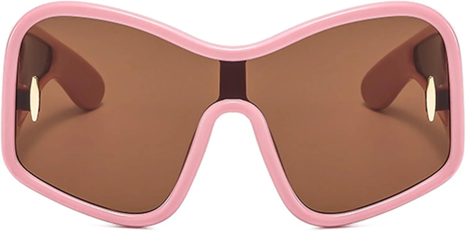 

bullabulling Модные солнцезащитные очки-маски для женщин и мужчин, стильные большие солнцезащитные очки, роскошные дизайнерские очки в стиле панк Y2K, C6