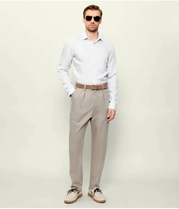 Льняная рубашка slim fit Calvin Klein, небесно-голубой — фото 2