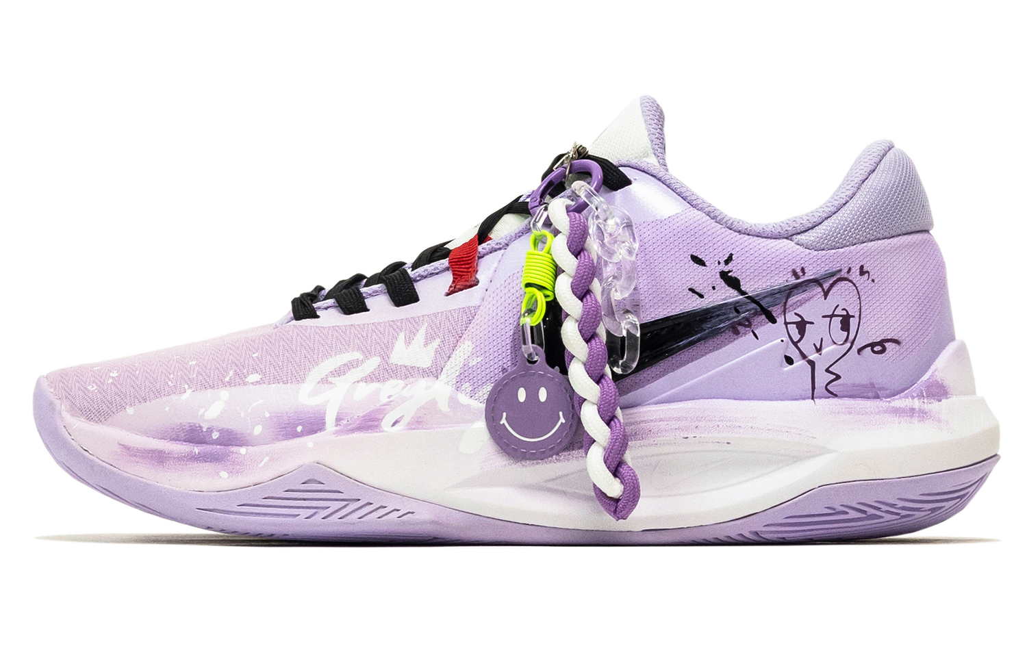 

Nike Precision 6 668, Pink Graffiti устойчивые к истиранию низкие баскетбольные кроссовки мужские Purple