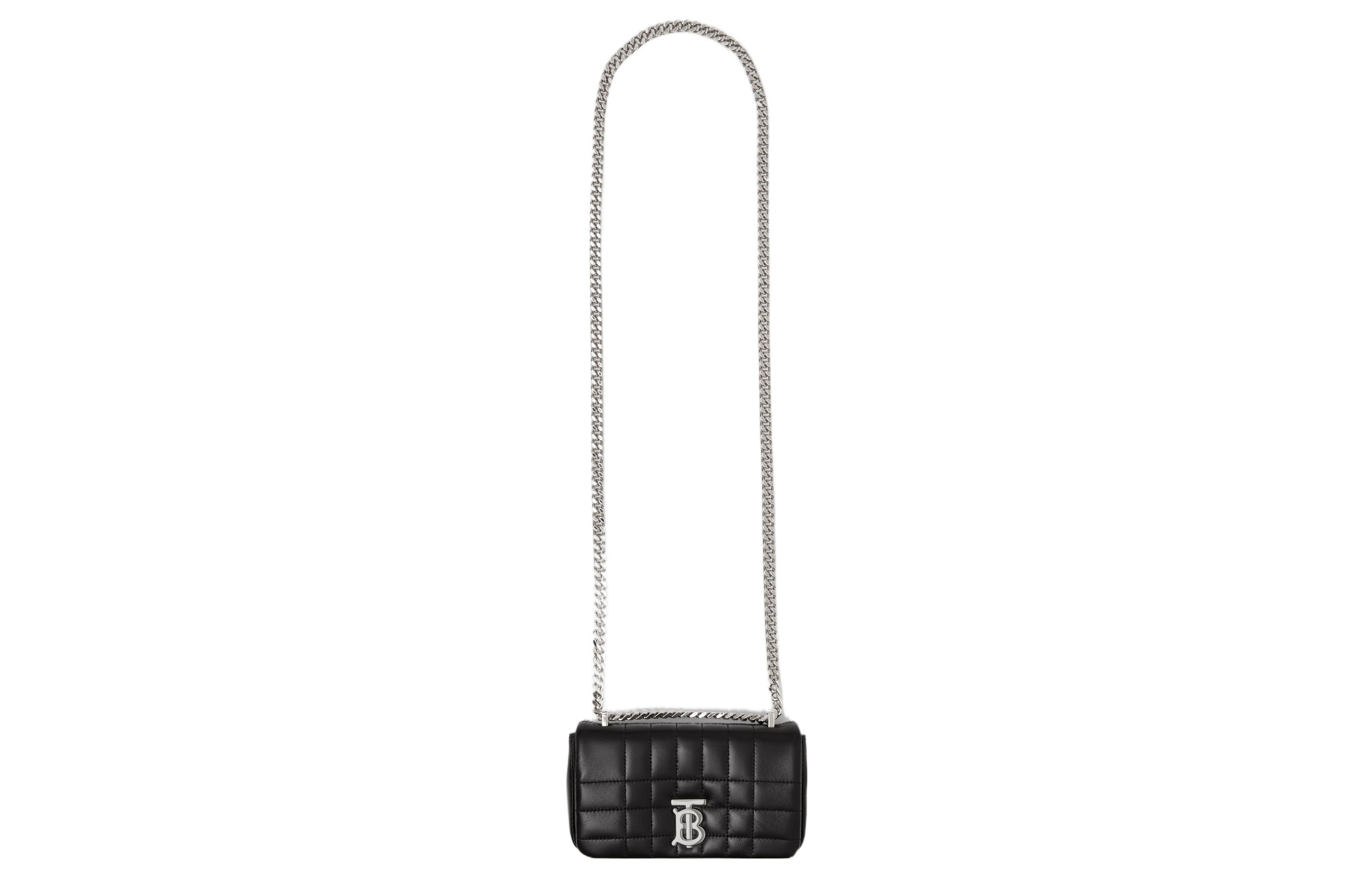 Мини-сумка кроссбоди Burberry Lola из стеганой кожи черного цвета с серебристой фурнитурой — фото 2