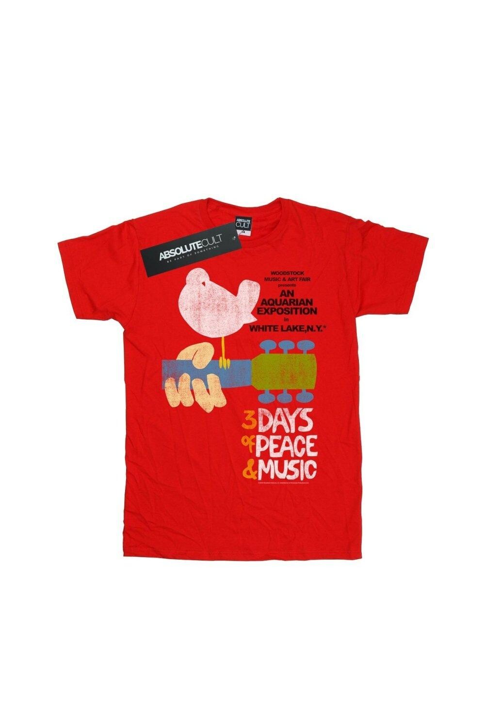 

Футболка с плакатом фестиваля Woodstock, красный