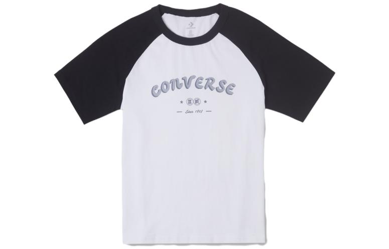 

Футболка с рукавом реглан Converse для женщин черно-белая