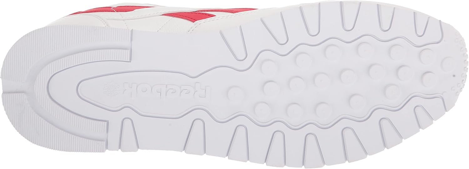 Reebok Классические кожаные кроссовки для взрослых, унисекс V1, белый/красный — фото 4
