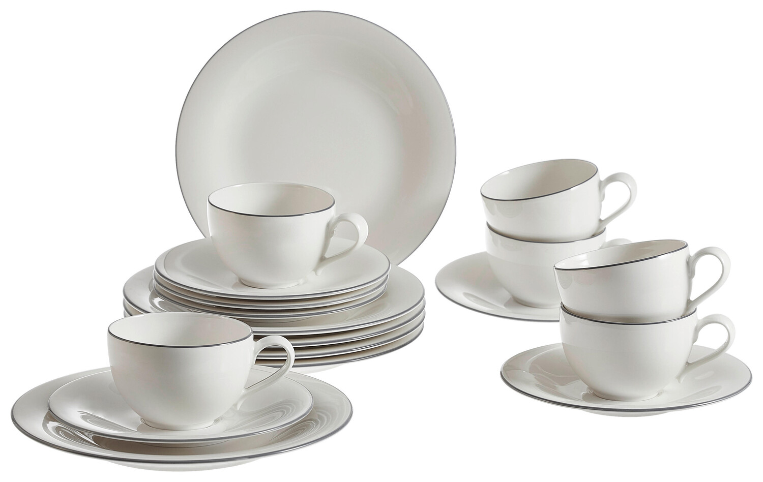 

Кофейный набор grey lines 18 предметов Villeroy & Boch, серый/белый