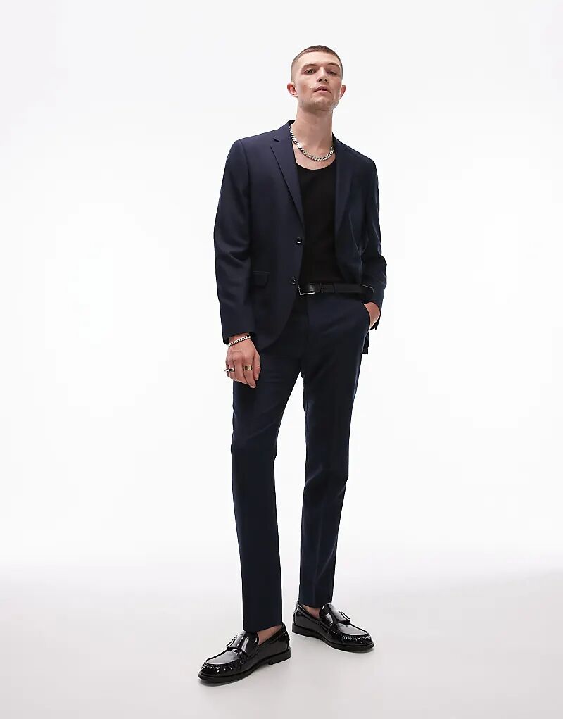 

Узкие брюки Topman темно-синего цвета