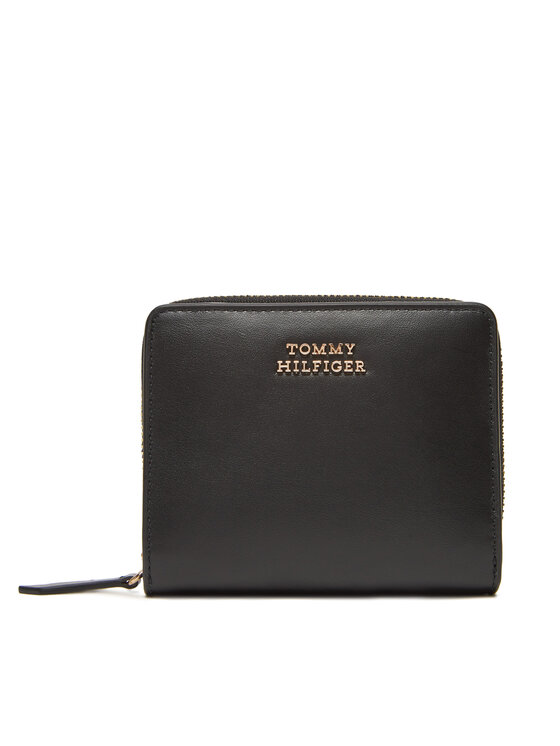 

Маленький женский кошелек Th Leather Slg Med Za Flap AW0AW17499 Tommy Hilfiger, черный
