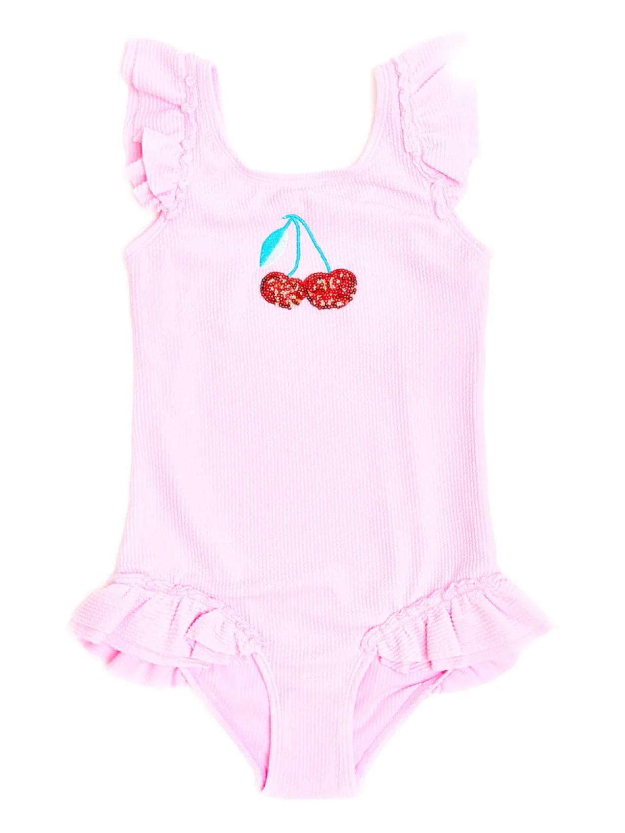 

Купальник с вышивкой вишен SOLISWIM KIDS, розовый