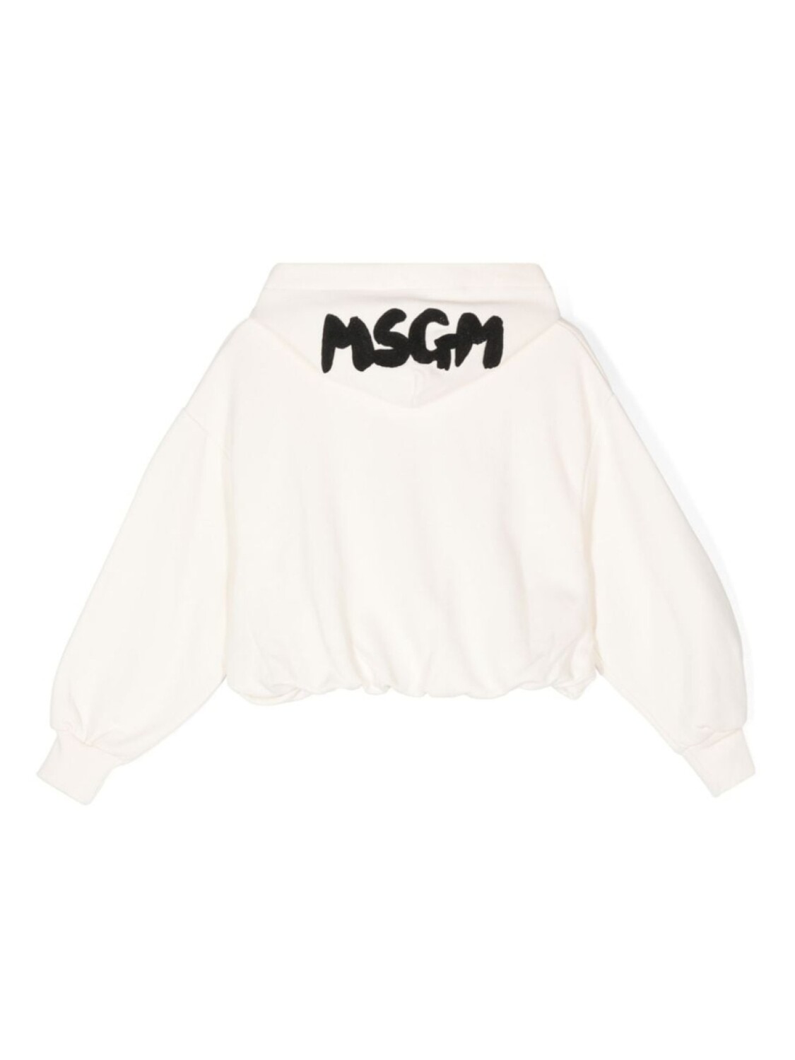 MSGM Kids толстовка с вышитым логотипом, нейтральный цвет — фото 3