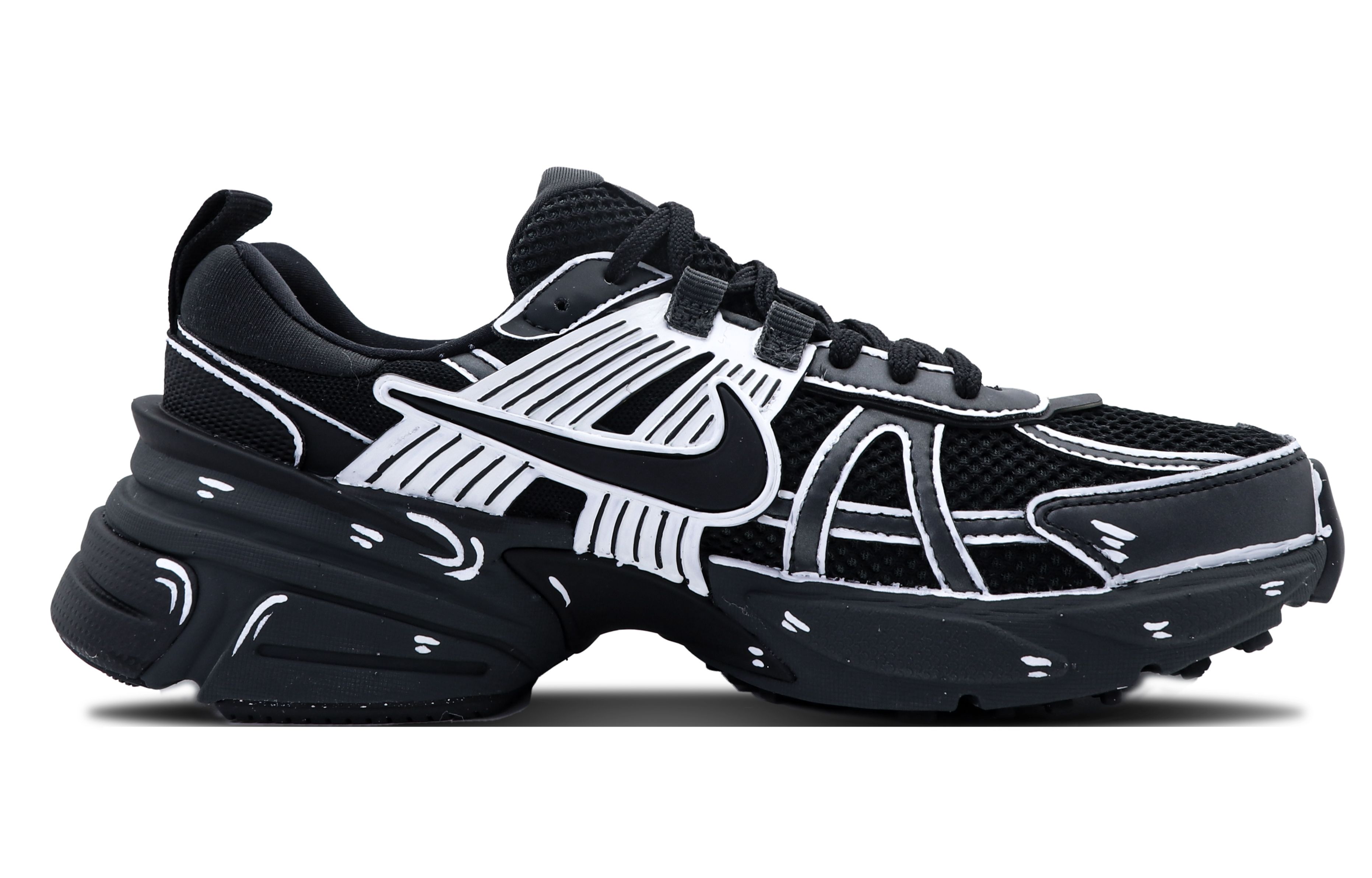 Nike V2K Беговые кроссовки для женщин с амортизацией, противоскользящей и износостойкой подошвой, низкие, серебристые, цвет Silver — фото 2