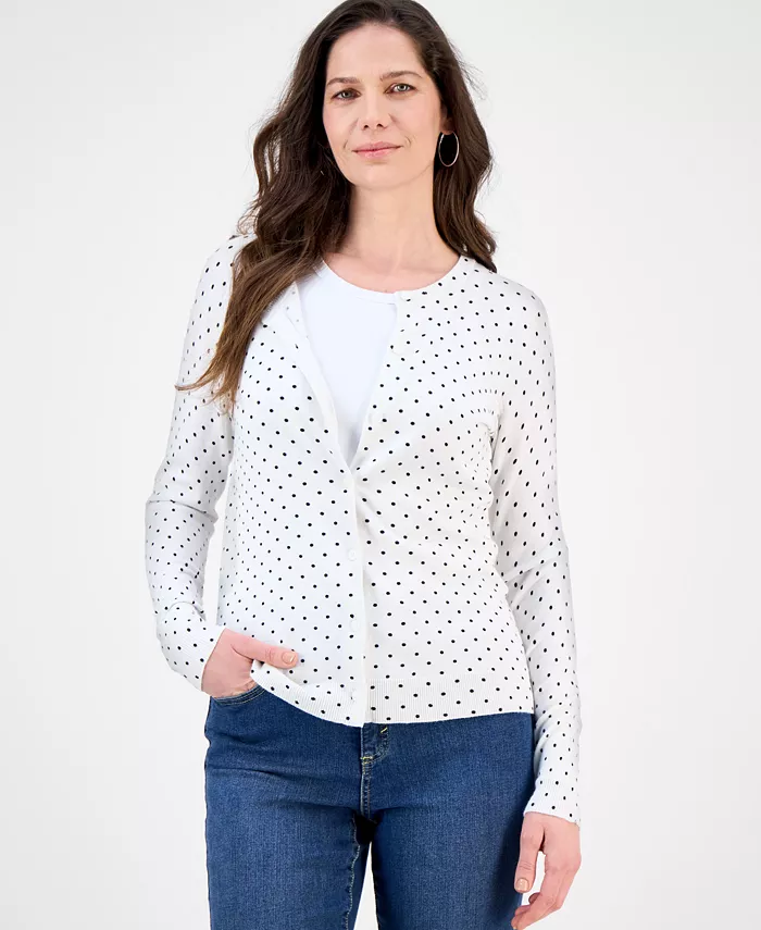 

Женский кардиган на пуговицах, Regular & Petite Style & Co, белый