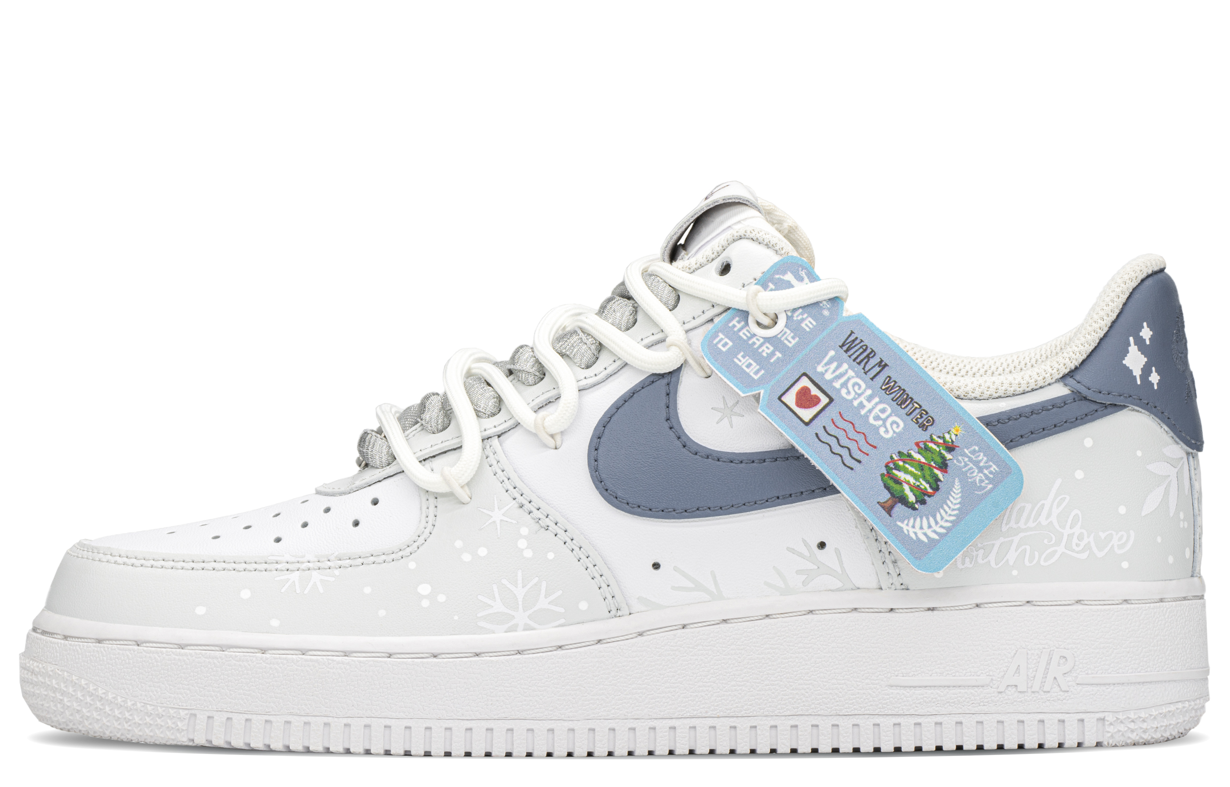 

Кроссовки Nike Air Force 1 Skateboard Shoes Men Low-Top White Gray/Blue