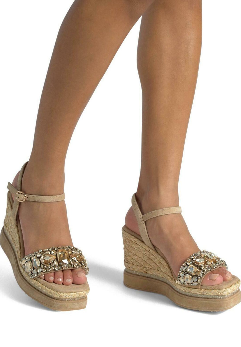Босоножки на танкетке High heeled sandals Alma en Pena, светло-коричневый