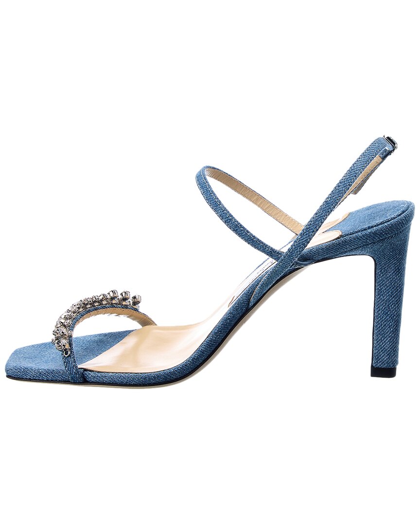 Jimmy Choo Meira 85 Denim Sandal, синий — фото 2