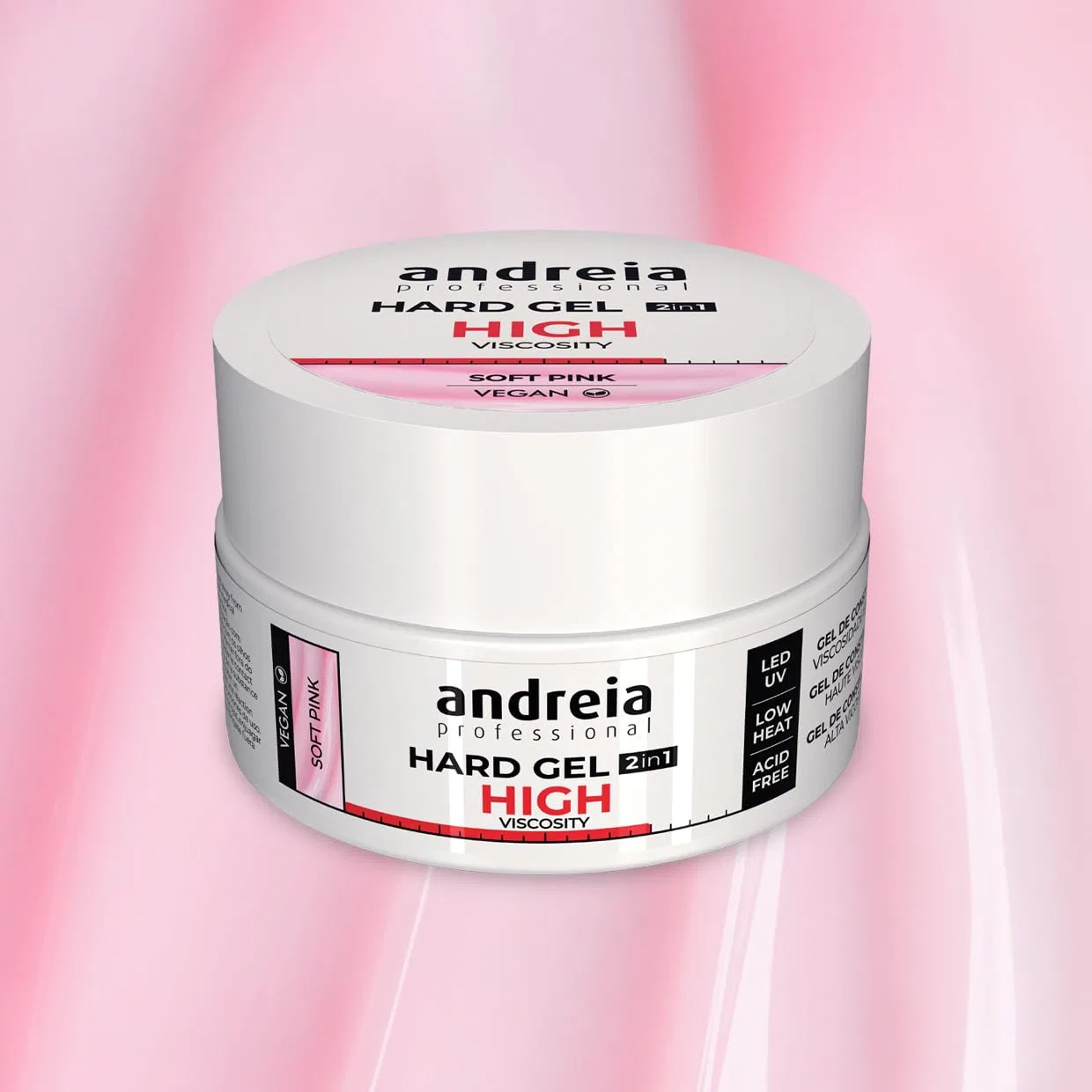 Гель для наращивания ногтей Andreia Professional Dual Phase 2 в 1, Soft Pink 44 г Andreia, Soft Pink 1.5 Oz — фото 2