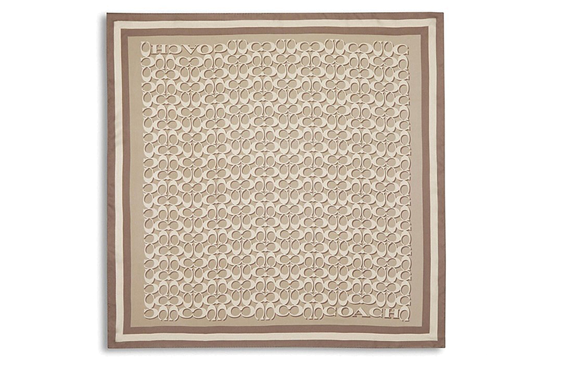 

COACH Шелковый шарф женский цвета хаки