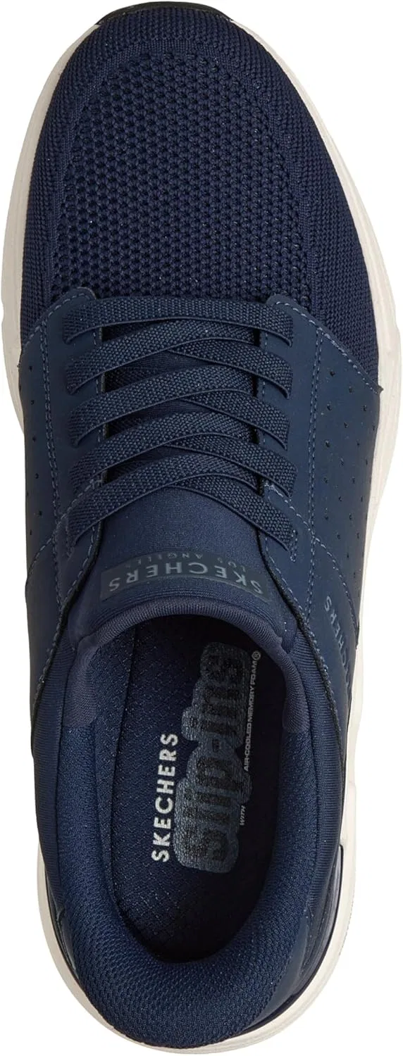 Мужские трикотажные кроссовки Skechers Rovino Lite Dress из трикотажа, без ручек, можно стирать в машинке, Navy — фото 3