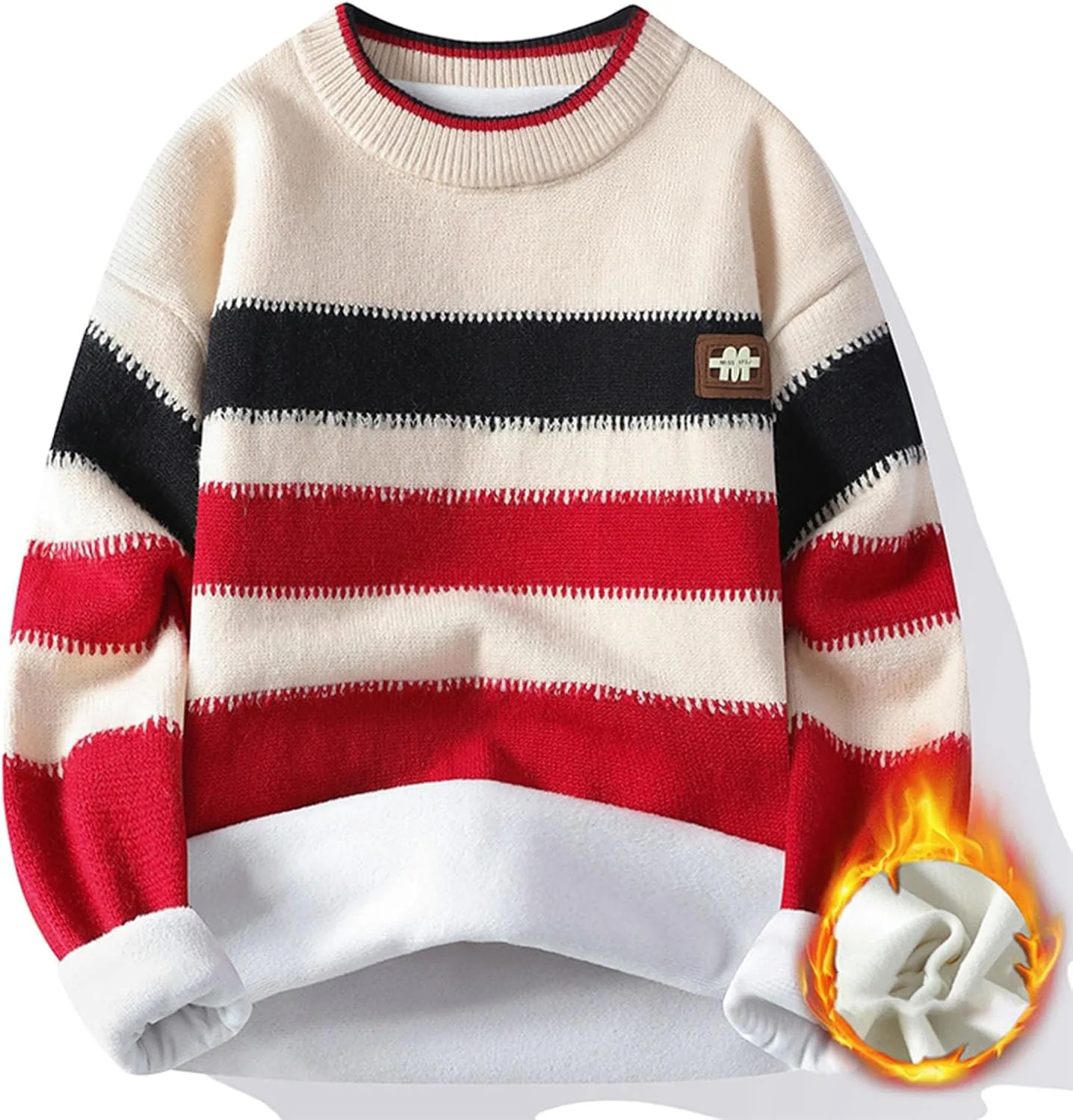 

Мужской свитер с круглым вырезом и длинными рукавами, кабельная вязка, теплый, плюс размер AQAYL