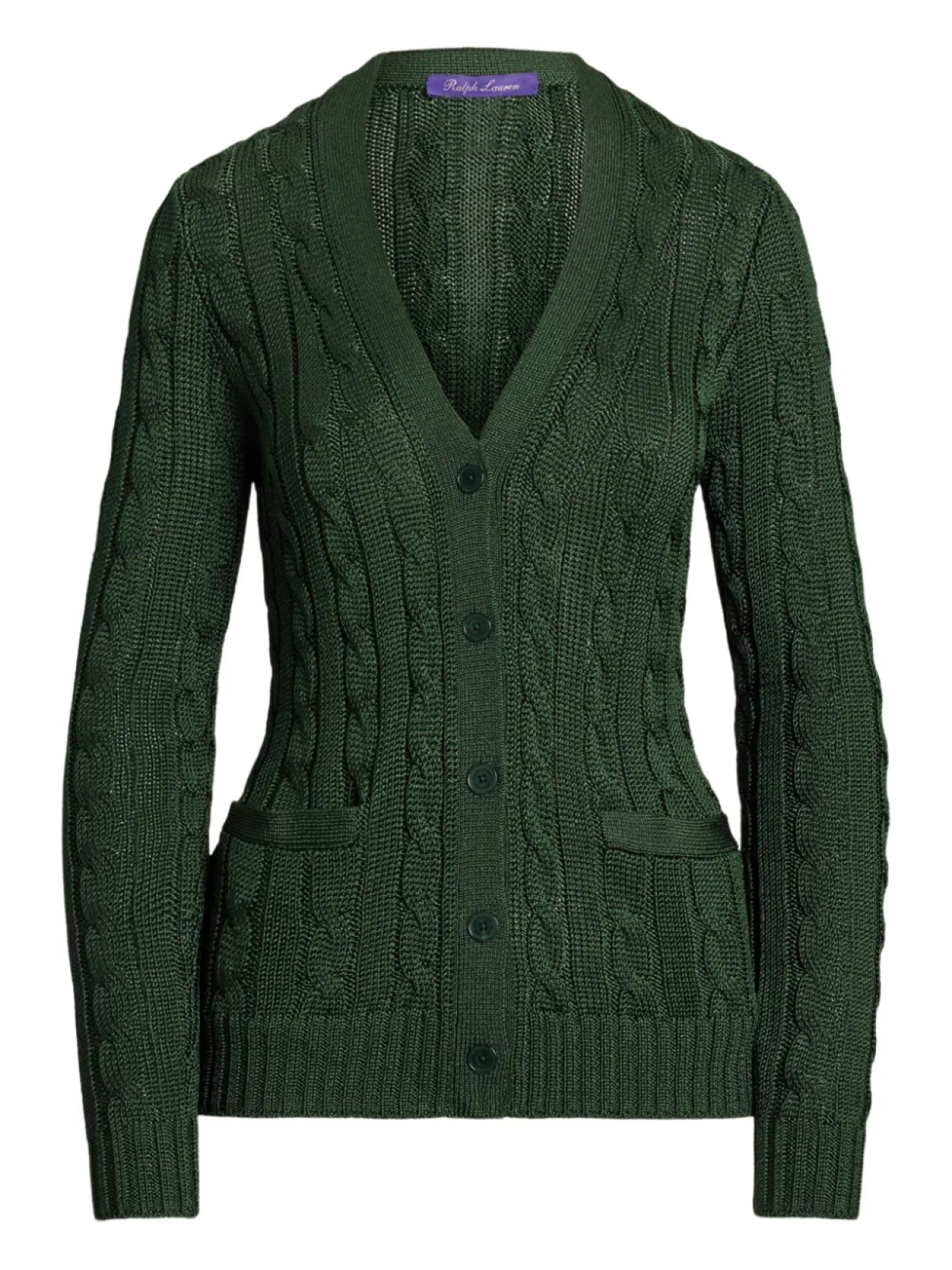 

Шелковый кардиган с косами Ralph Lauren Collection, зеленый