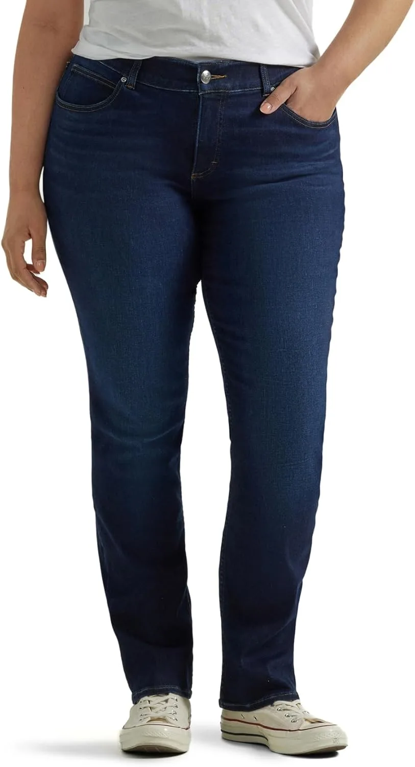 

Lee Women's Plus Size Ultra Lux Comfort with Flex Motion Straight Leg Jean