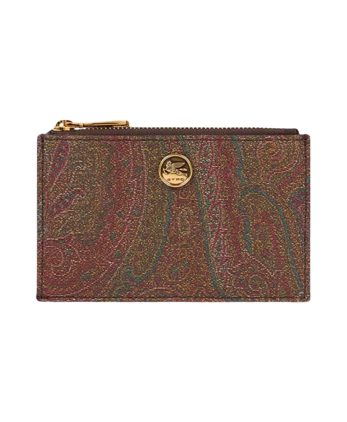 

Кошелек-Кардхолдер с жаккардовым узором «пейсли» Etro, коричневый