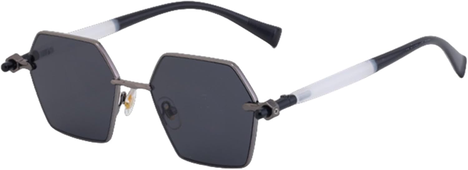 

Маленькие шестиугольные панк-солнцезащитные очки для женщин и мужчин, роскошные винтажные многоугольные очки для активного отдыха с защитой от УФ-излучения UV400 TVTBBVV, C1gray