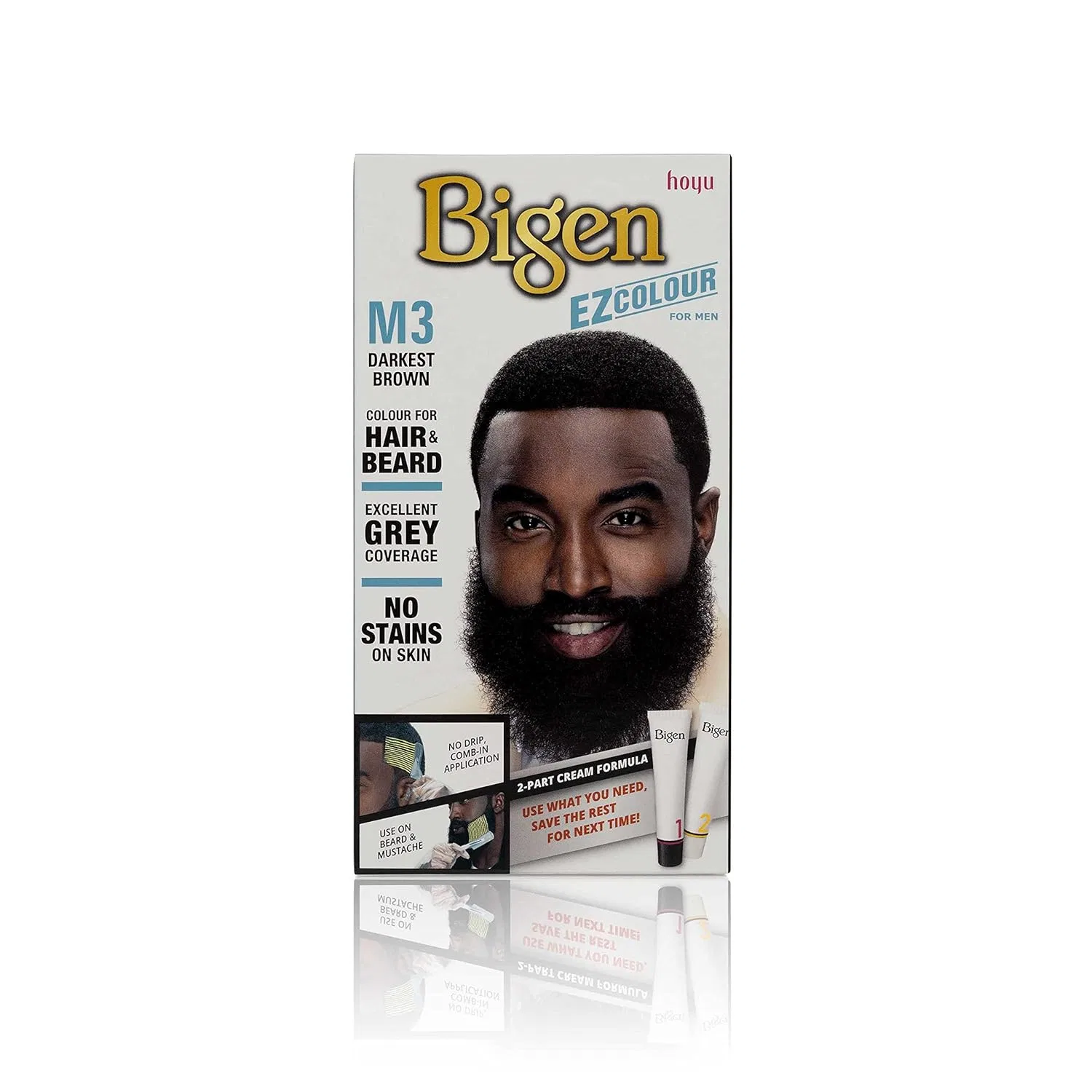 Мужская краска для волос и бороды «EZ Colour M3 Darkest Brown» от Bigen Bigen, Darkest Brown