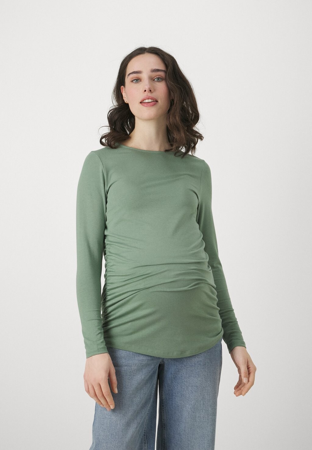 

Топ с длинными рукавами OLMBONNI ONLY MATERNITY, цвет hedge green