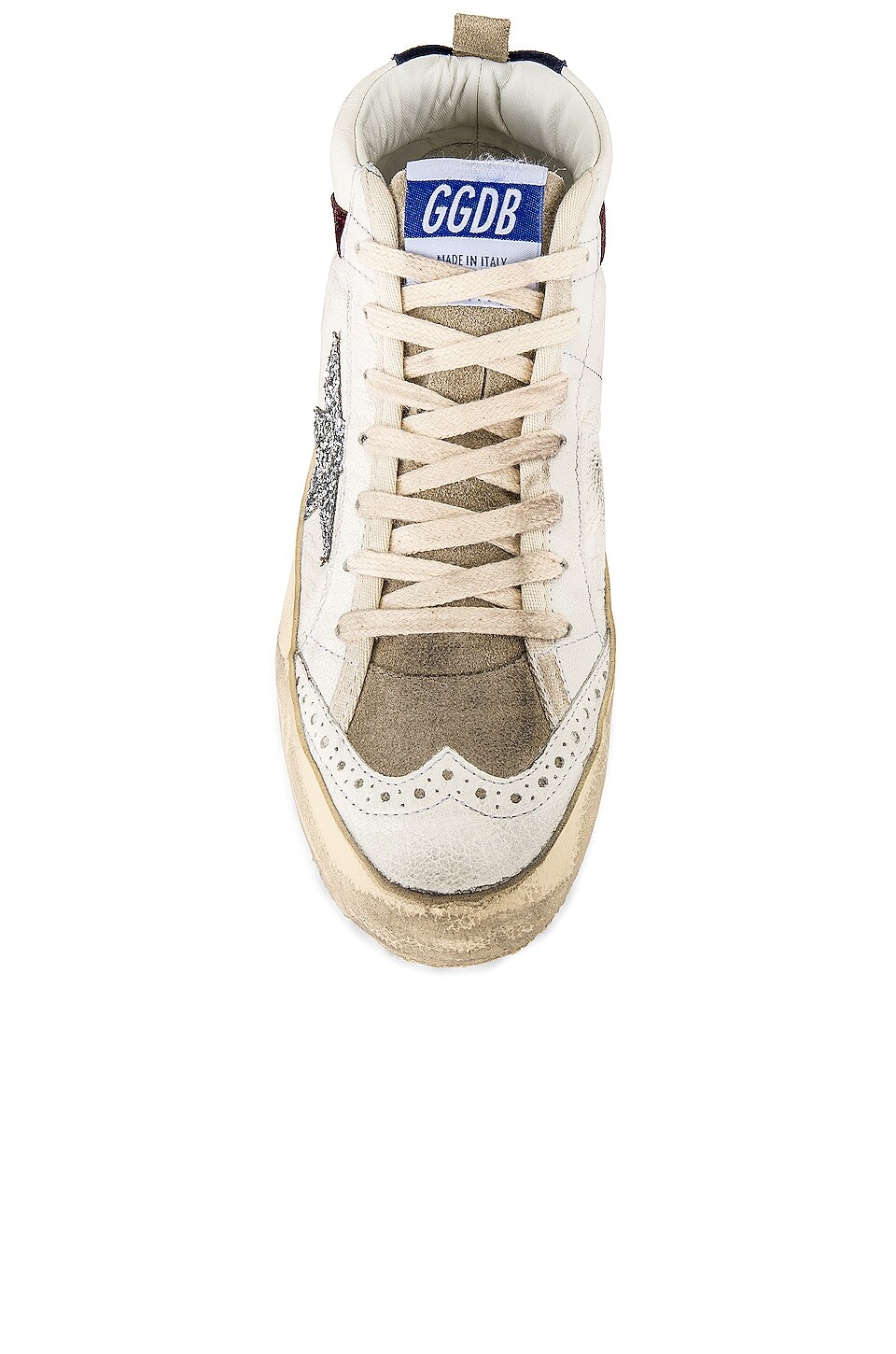 Кроссовки Golden Goose Mid Star, цвет White, Silver, Wine, & Medieval — фото 4