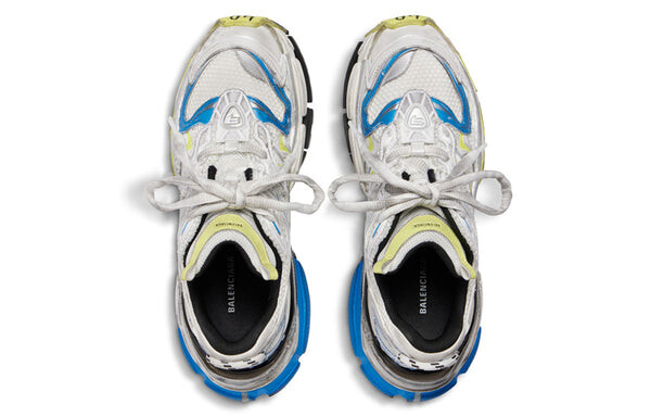 Кроссовки runner 2.0 sneakers 'white yellow and blue mesh and polyurethane' Balenciaga, белый — фото 4
