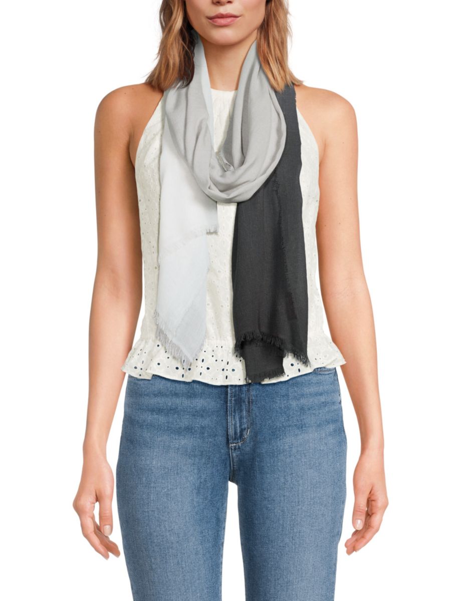 

Шарф в стиле колорблок Bruno Magli, цвет Black White Multi