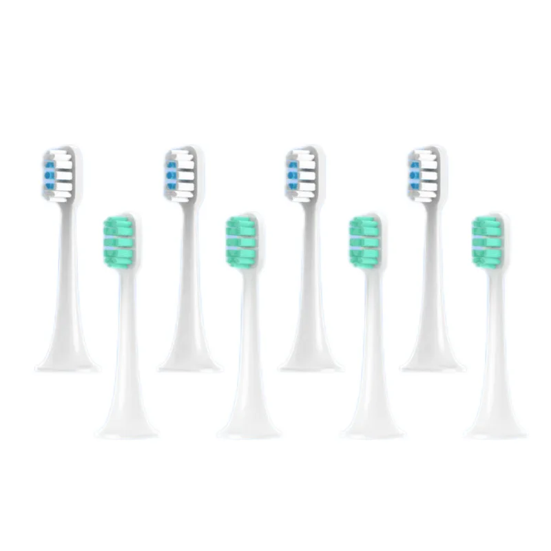 Сменные насадки для зубной щетки CHENSONG, General Type Blue White 4 Pcs+Cleaning Type Green 4 Pcs (Compatibility T300 T500)