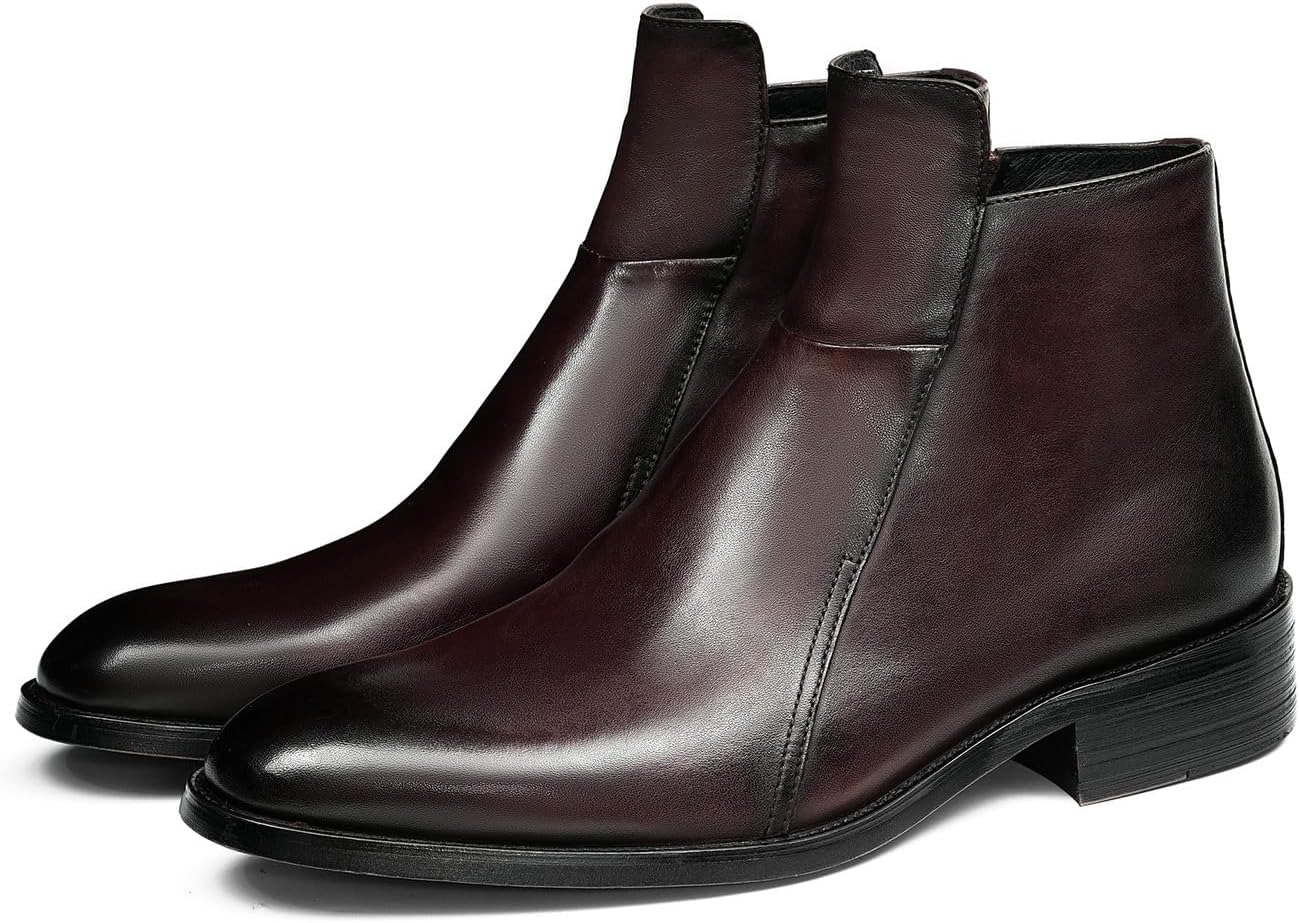 

Мужские ботинки Chelsea Santimon из кожи премиального качества - стильные и удобные ботинки с боковой молнией, классические варианты для официального и повседневного делового стиля, на выпускной, свадьбу и вечеринки, Coffee