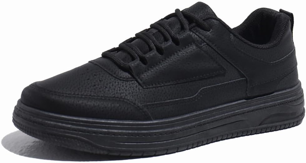 

Мужские модные кеды VAXAV с низким верхом из искусственной кожи для скейтборда, прогулок и вождения, черный