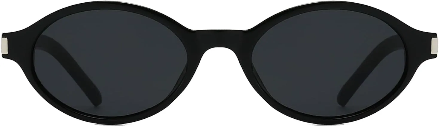 

Солнцезащитные очки YAMEIZE в стиле ретро, ​​овальные, для женщин и мужчин, винтажные, в маленькой оправе, 90-е годы, защита от ультрафиолета UV400, Black Black