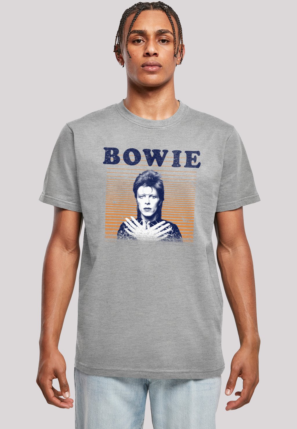 

Футболка с принтом DAVID BOWIE F4NT4STIC, серый