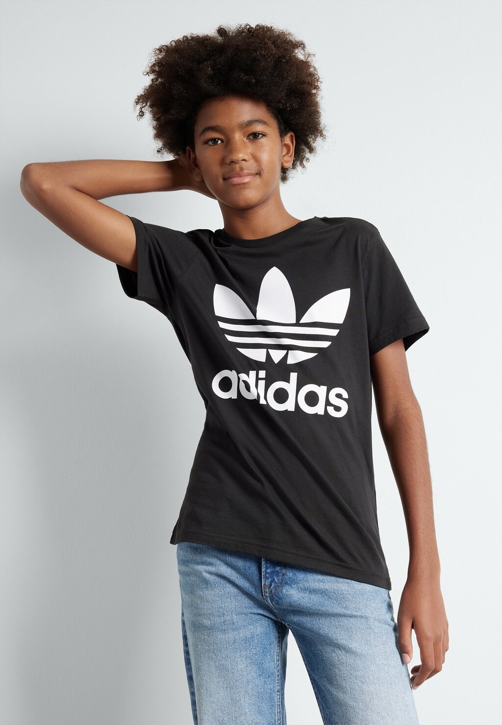

Футболка с принтом Trefoil Tee adidas Originals, цвет black/white