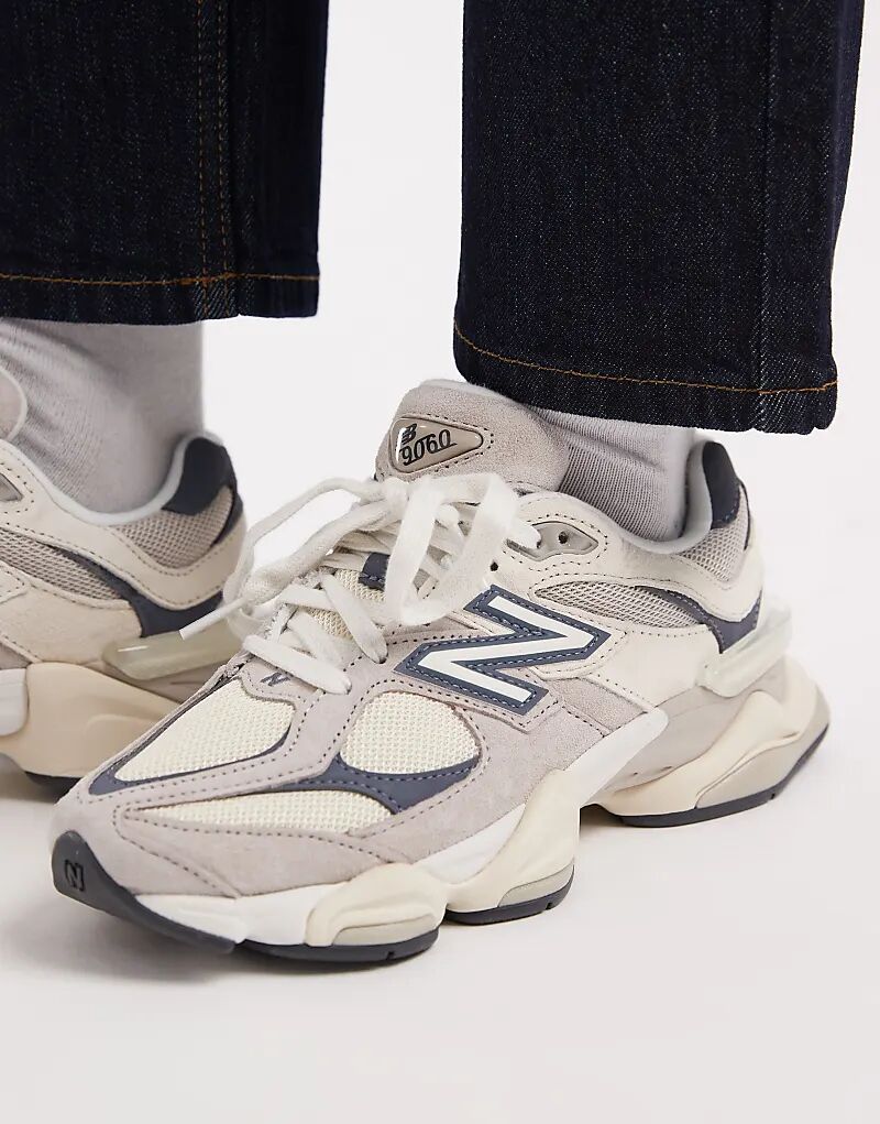 Кроссовки New Balance 9060 серого и темно-синего цветов — фото 4