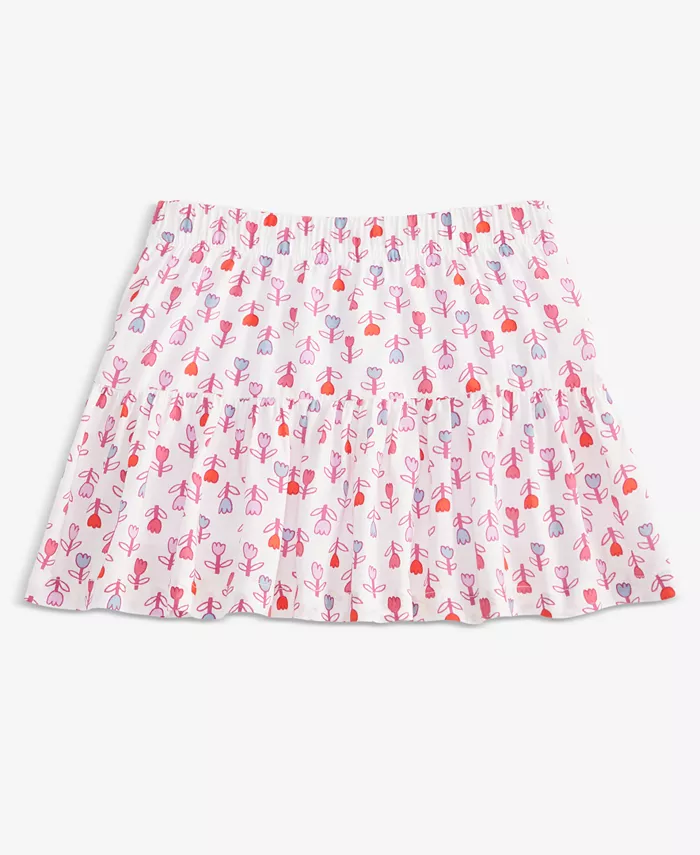 

Детская юбка для девочек 2T-4T с тюльпановым цветочным принтом Epic Threads, белый