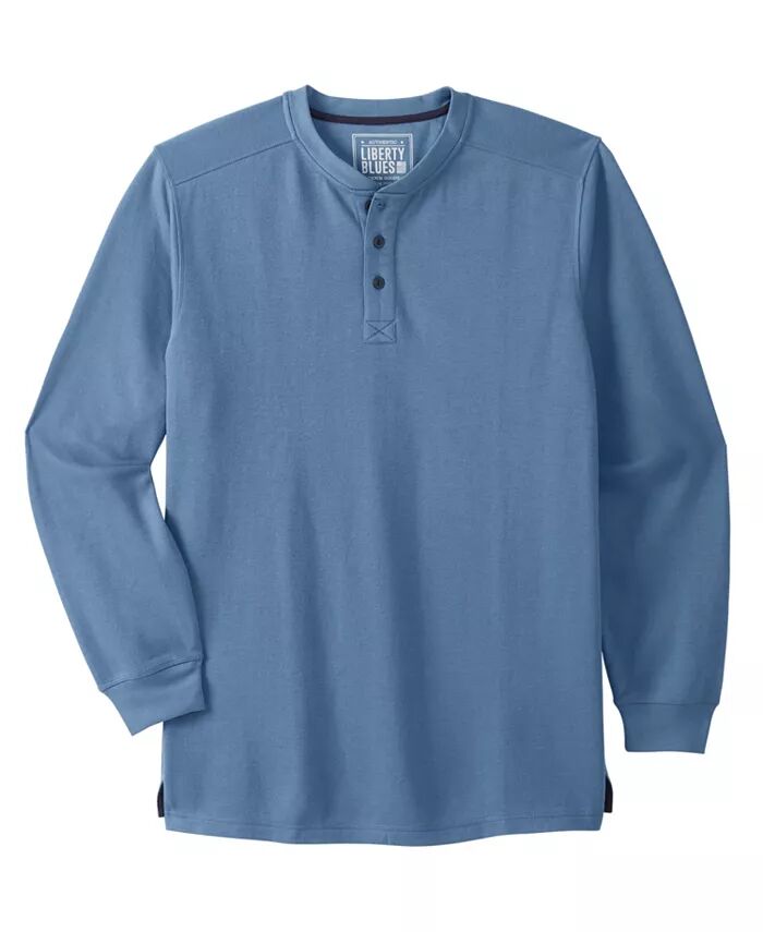 

Big & Tall от KingРазмер Ребристая трикотажная футболка Henley Liberty Blues, синий