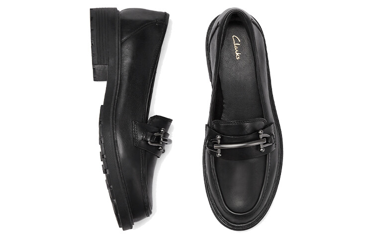 Туфли на платформе женские низкие черные Clarks — фото 4