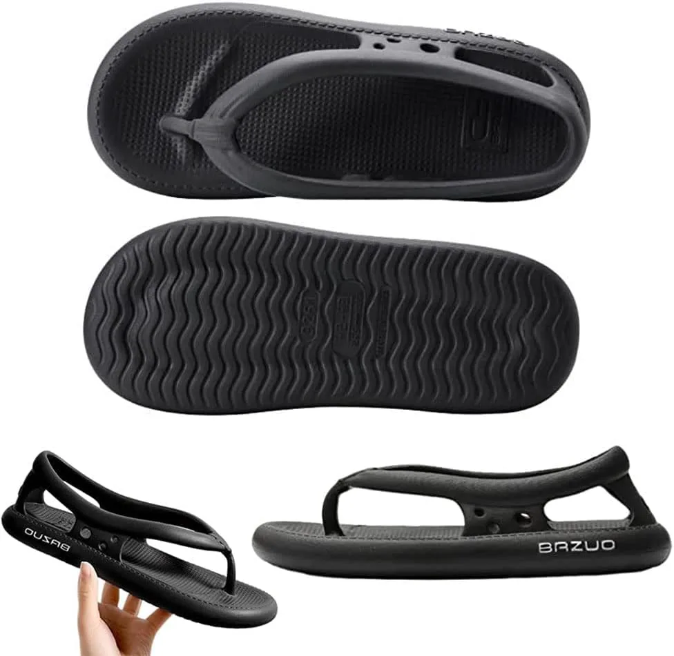 

Сандалии QUROXO Bazuo, нескользящие тапочки Bazuo, унисекс удобные шлепанцы для прогулок, шлепанцы с толстым EVA подошвой, черный
