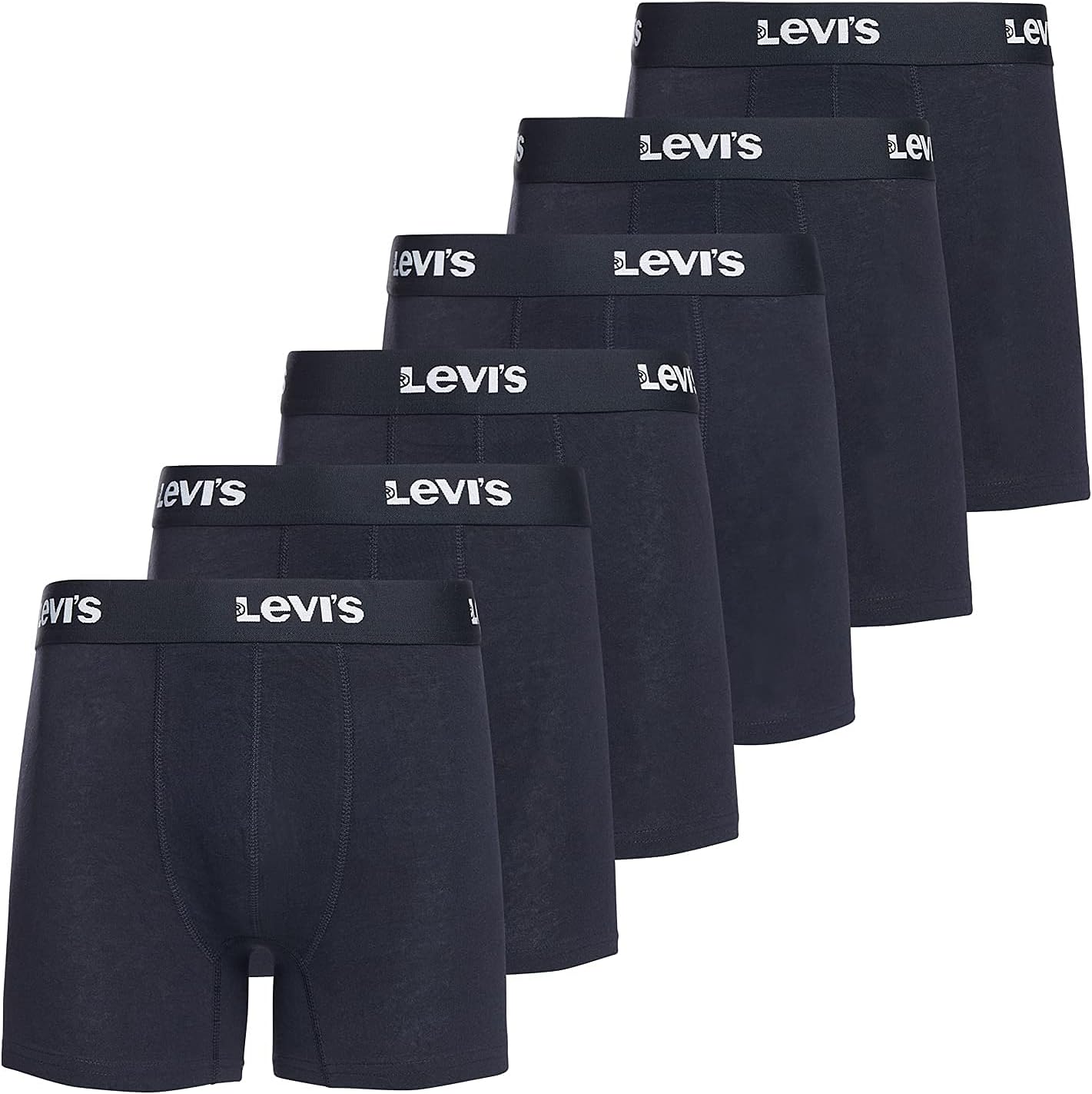 

Мужские трусы-боксеры Levi's из дышащего хлопка, упаковка из 6 шт., 6 Pack Black