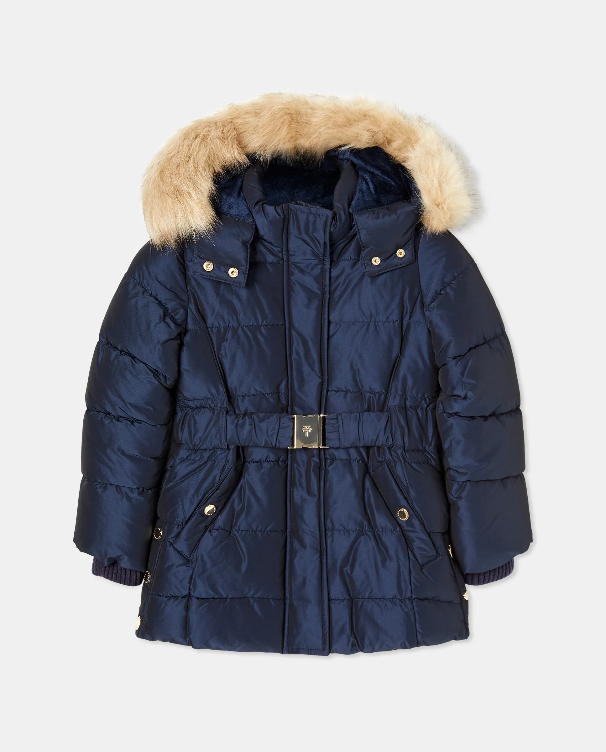 

Пуховик с отстегивающимся капюшоном и поясом для мальчика Coconut El Corte Inglés, темно-синий