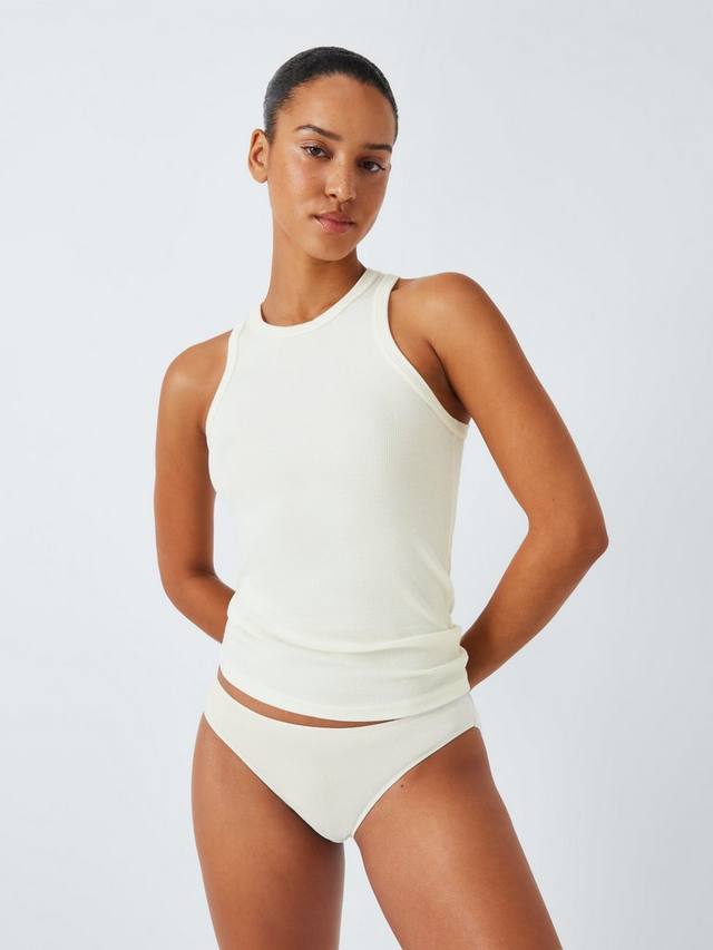 

Термофутболка с ребристой спинкой-racer John Lewis, Ivory