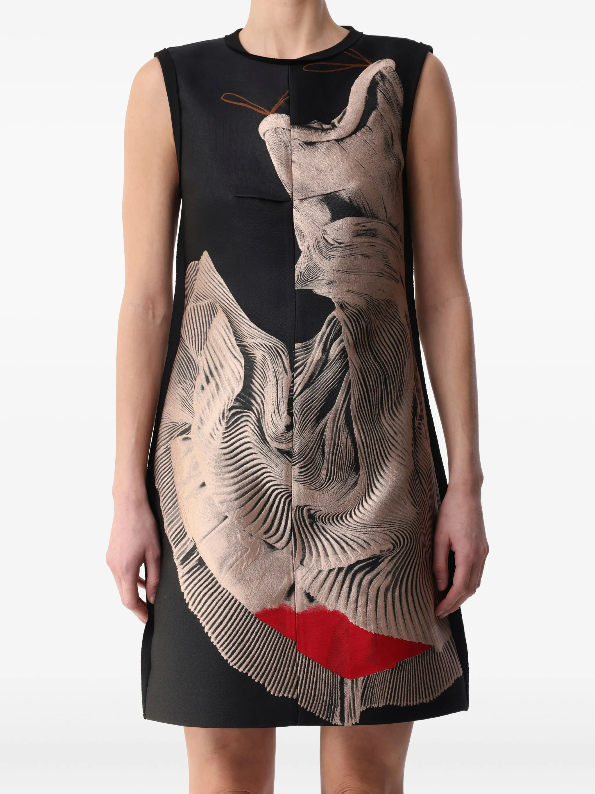 

Платье мини без рукавов с абстрактным принтом Jason Wu Collection, черный