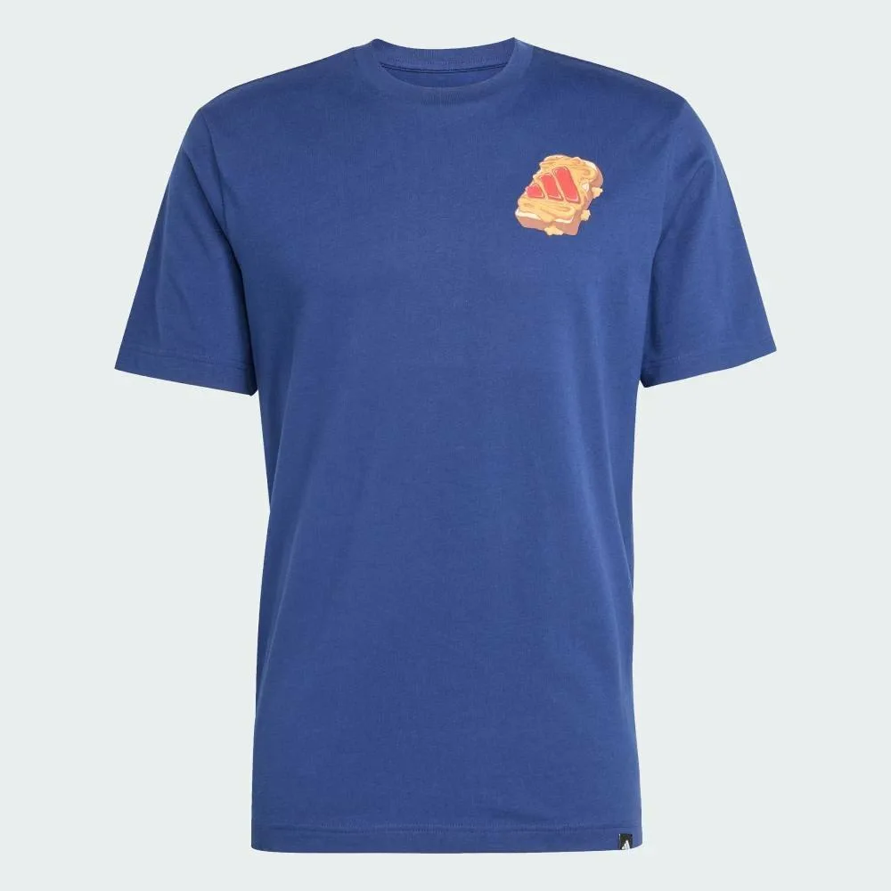 Футболка с капюшоном с графическим принтом «Арахисовое масло и джем» Adidas, blue — фото 4