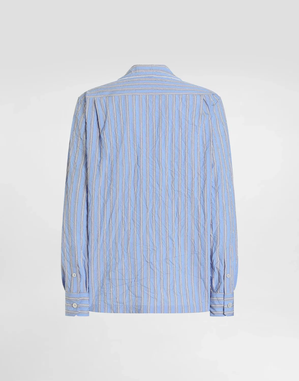 Рубашка из жатой полосатой ткани Crinkled striped fabric vanity shirt DOLCE & GABBANA, бежевый — фото 2