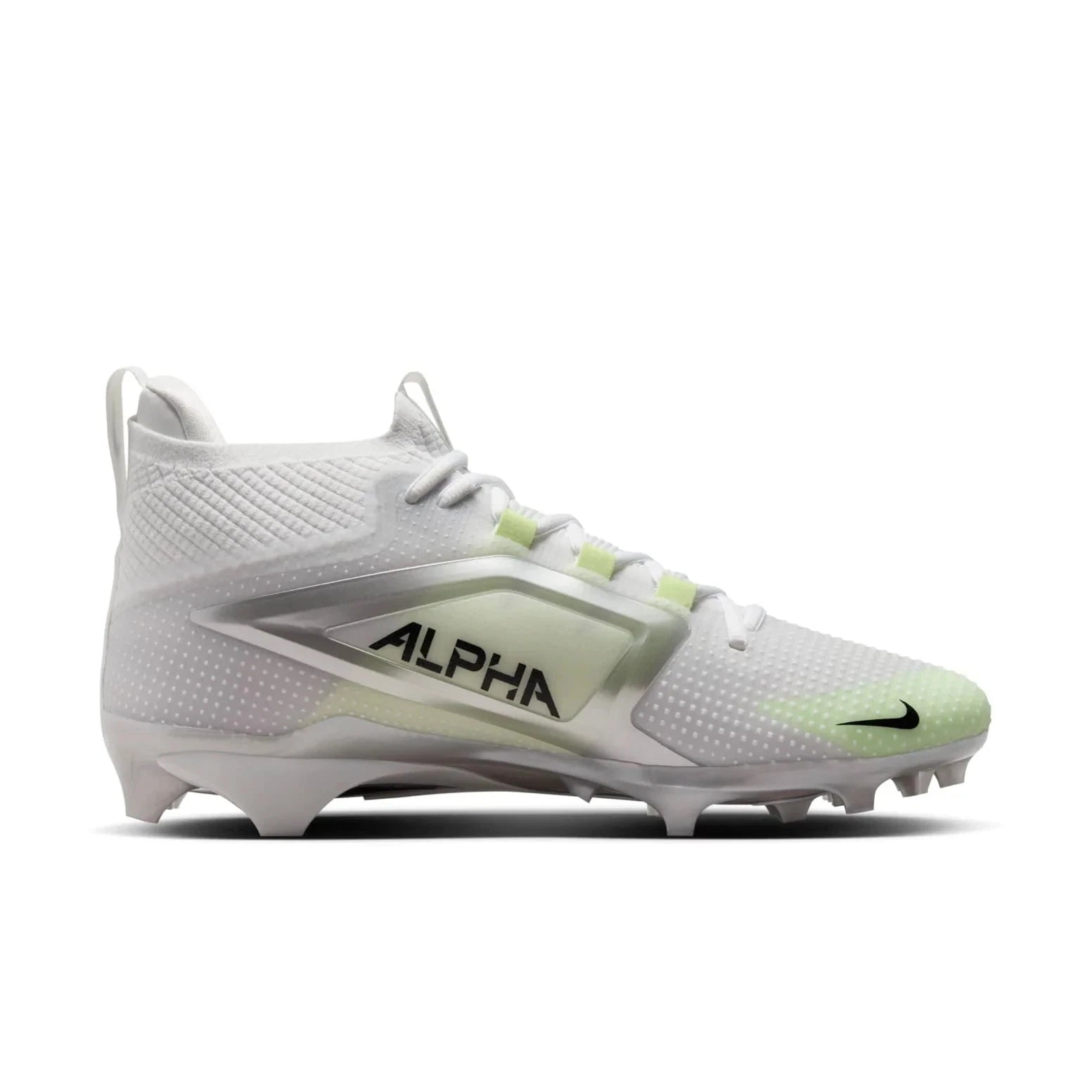 Мужские футбольные бутсы Nike Alpha Menace 4 Elite FD7036-100, белые с черными элементами, NIN940 — фото 3