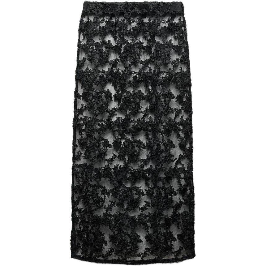 

ZARA Повседневная длинная юбка женская черная