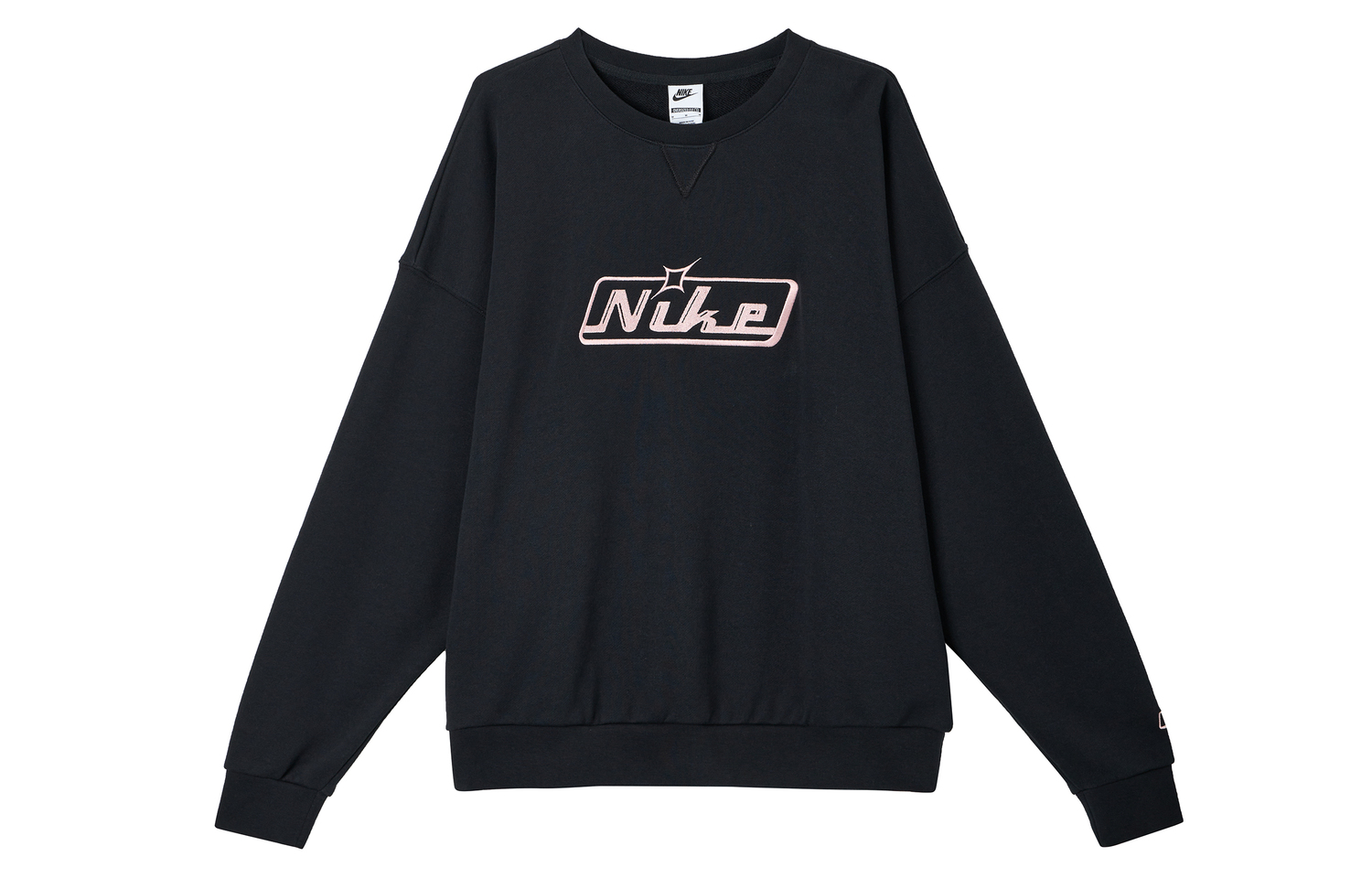 

Свитшот унисекс черный/эмалевый розовый Nike, черный/глянцевый розовый
